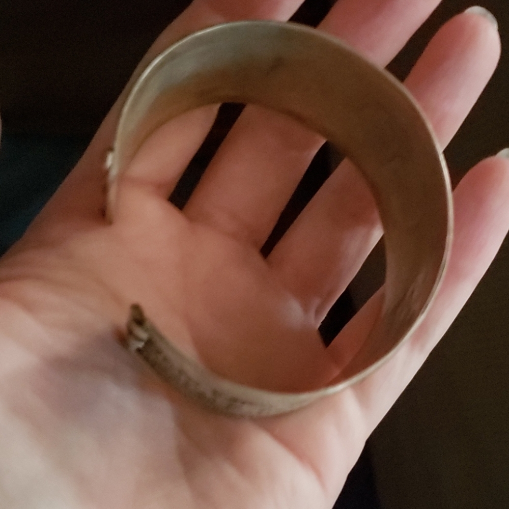 Silver Bracelet With Scroll Work - image 2